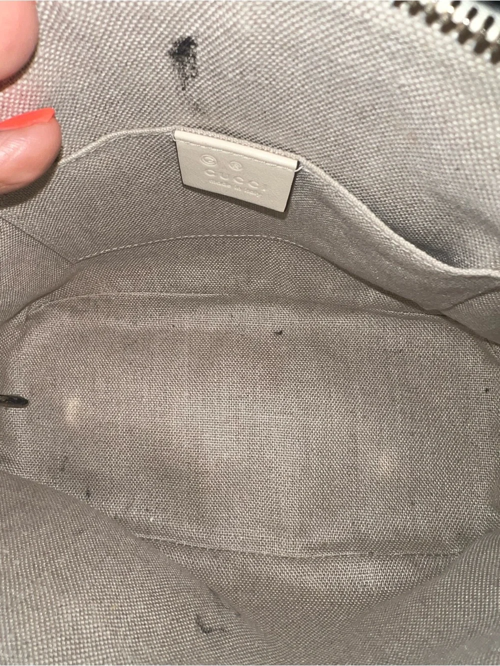 Gucci White Embossed Leather Satchel with Detachable Strap